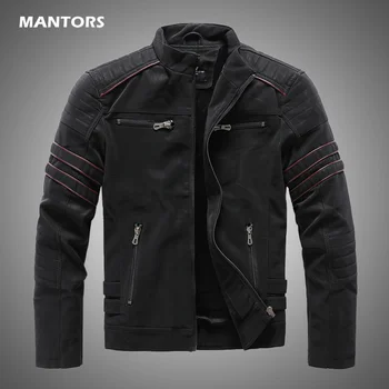 Мужская зимняя брендовая кожаная куртка, повседневное мотоциклетное зимнее внутреннее флисовое пальто из искусственной кожи, Куртки из искусственной кожи, мужская одежда, уличная одежда