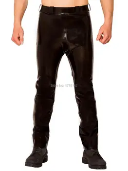 Мужские Джинсовые брюки Классического Кроя Midnight Latex Rubber Черные Мужские латексные джинсы с задним карманом