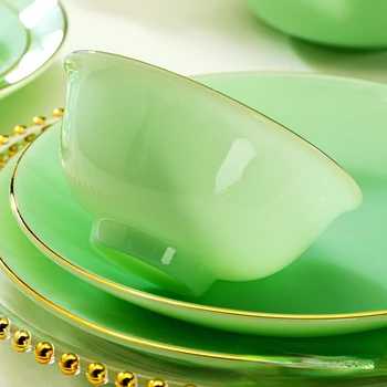 Набор керамической посуды Цзиндэчжэнь, Бытовая Китайская Простая Фарфоровая чаша высокого качества, Новая Нефритовая Фарфоровая чаша и блюдо