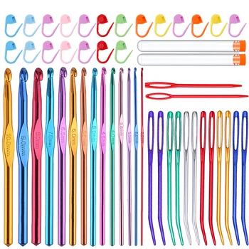Набор крючков KAOBUY 14 Размеров Многоцветные алюминиевые крючки для вязания, Иглы, Пряжа, крючки для шитья 