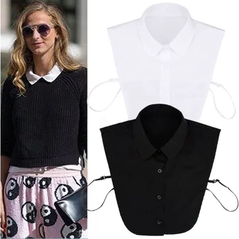 Новая блузка, винтажная однотонная рубашка, накладной воротник, кружевная одежда, аксессуары, Съемная