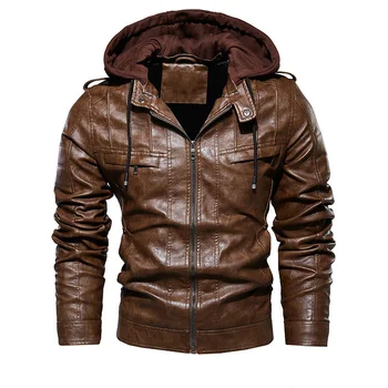 Новая Мужская кожаная куртка с несколькими карманами, мотоциклетные куртки из искусственной кожи, верхняя одежда, пальто из искусственной кожи jaqueta couro, Прямая поставка