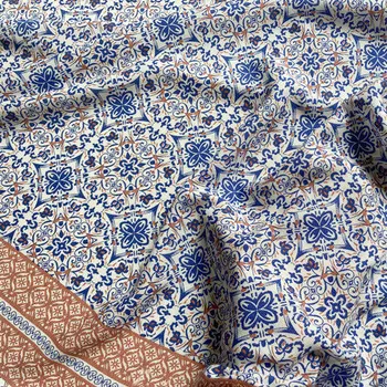 Новая Поплиновая ткань с принтом Мандалы, искусственная хлопчатобумажная ткань для дизайнерской одежды 