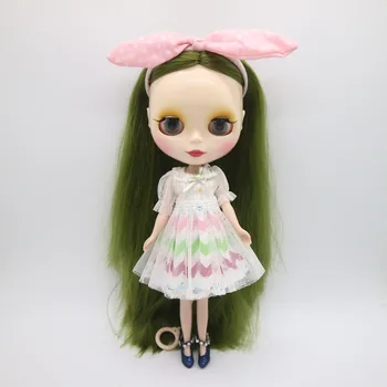 Обнаженная кукла Блит с темно-зелеными волосами 1005