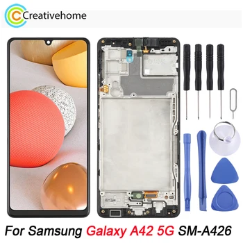 Оригинальный ЖК-экран Для Samsung Galaxy A42 5G SM-A426 Super AMOLED ЖК-дисплей и Дигитайзер в Полной сборке с рамкой