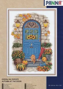 Осень у двери 36-46, наборы для вышивания крестиком, рукоделие, холст, хлопок