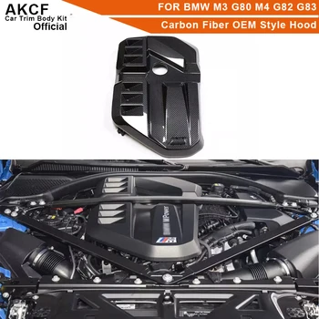 Отделка крышки двигателя в стиле OEM из углеродного волокна для BMW M3 G80 M4 G82 Upgrade Carbon Hood Performance Kit