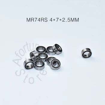 Подшипник 10шт MR74RS 4*7*2.5 (мм) Бесплатная доставка, хромированная сталь, резиновые уплотненные высокоскоростные детали механического оборудования
