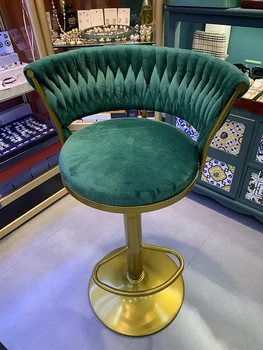 Подъемный и вращающийся барный стул Мебель для дома Барное роскошное современное кресло Со спинками Кассы Высокие табуреты