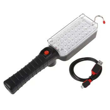 Портативный USB Перезаряжаемый рабочий светильник COB Ремонтная лампа с магнитом и крючком 34 LE