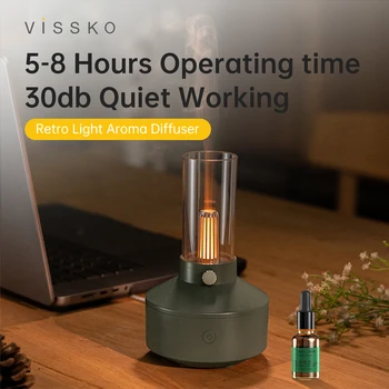 Портативный Ароматический диффузор Vissko, USB-увлажнитель, 150 мл, диффузор эфирного масла, светодиодный распылитель для холодной Воды, для йоги, спальни, офиса