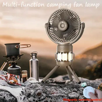 Портативный кемпинговый вентилятор емкостью 10000 мАч, перезаряжаемый вентилятор, Подвесная лампа для палатки, оборудование для кемпинга на открытом воздухе, мощный светодиодный фонарик