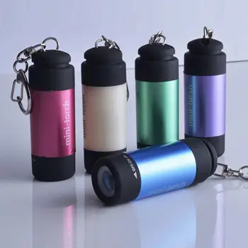 Портативный светодиодный светильник USB Перезаряжаемый Уличный водонепроницаемый брелок-фонарик с подсветкой, многоцветный детский мини-фонарик