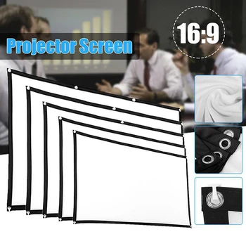 Портативный Экран проектора 16: 9 HD 60 72 84 100 120 150 Дюймов Антисветовая завеса Для домашнего офисного проектора на открытом воздухе Высокого качества