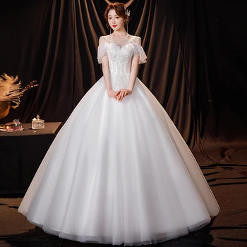 Простое свадебное платье из тюля 2023, новое легкое бальное платье принцессы во французском стиле, свадебное платье Vestido De Noiva