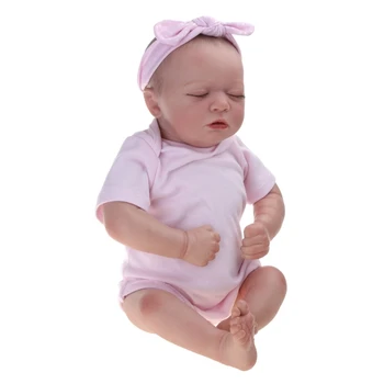 Реалистичные подарки для девочек, детская кроватка для сна, игрушка для новорожденного, спящая для куклы, Младенец в комплекте с розовым бантом для До