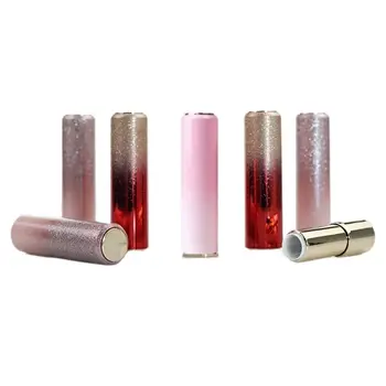 Розовый Пустой тюбик губной помады, пластиковый флакон бальзама для губ, упаковка румян для губ 12,1 мм, Женский косметический контейнер для макияжа
