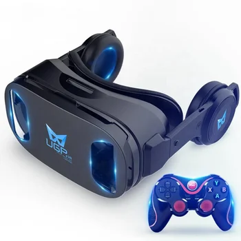 [С геймпадом] Очки виртуальной реальности U8 с наушниками для телефона 3D Видеоигра Интеллектуальная игра виртуальной реальности VR Гарнитура Шлем