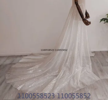 Свадебный Съемный шлейф, Блестящий съемный шлейф, Прикрепленный на заказ, Шлейф для свадебного платья нестандартного размера
