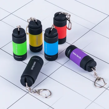 Светодиодные Мини-фонарики, USB Перезаряжаемый Портативный фонарик, брелок, лампа-фонарик, Водонепроницаемый фонарь, Походные фонари для кемпинга