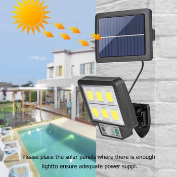 Светодиодный настенный светильник на солнечной энергии, наружный водонепроницаемый индукционный светильник с датчиком движения, украшение для сада, уличного освещения