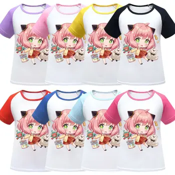 Семейная рубашка Kawaii SPY X, Детская футболка Anya Forger для мальчиков, мягкая и удобная одежда с короткими рукавами, повседневные топы для маленьких девочек