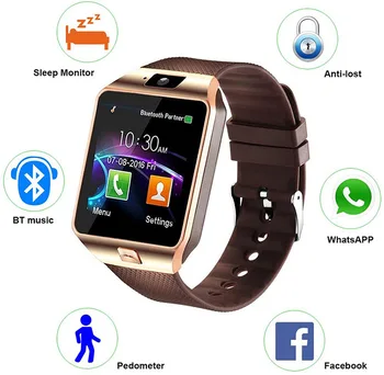 Смарт-часы DZ09, смарт-часы с поддержкой TF SIM-камеры, мужские Женские спортивные наручные часы, совместимые с Bluetooth, Samsung Huawei Xiaomi