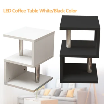 Современный дизайн, белый/черный глянцевый журнальный столик со светодиодной подсветкой