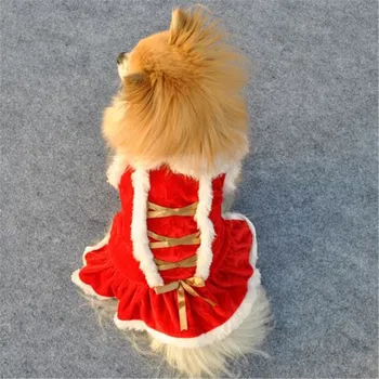 Супер красивая Рождественская одежда для домашних животных, Платья для собак, Мягкий коралловый флисовый костюм для девочки и собаки, Милая рождественская одежда для йоркширского терьера