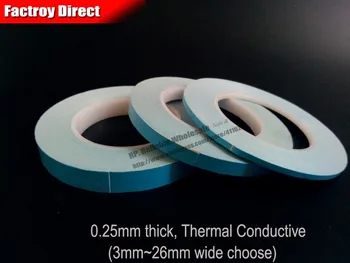 (толщина 0,25 мм) (ширина 3 мм ~ 26 мм) Выберите * 20 м двойной клейкой теплопроводящей ленты для светодиодного модуля освещения алюминиевой панели