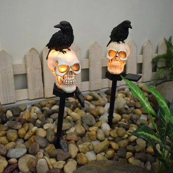 Торшеры Horror Skeleton Crow на солнечных батареях Стильный декоративный светильник для внутреннего двора и сада