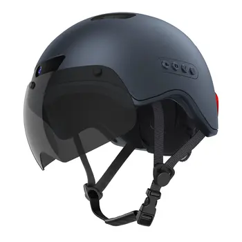 Умный велосипедный шлем Bluetooth для взрослых, мужской городской электрички с видеорегистратором и съемным козырьком, функция светодиодного заднего освещения