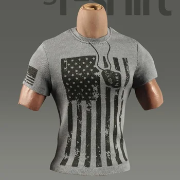 Футболка с коротким рукавом в масштабе 1/6, мужской модный аксессуар для улицы, военная футболка для 12-дюймовой фигурки