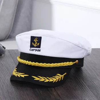 Шляпы в стиле милитари для яхты, Костюм шкипера корабля, костюм капитана, регулируемая Кепка, Военно-морской адмирал для мужчин, Женские кепки, Новинка